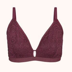Lively Palm Lace Busty Bralette - Plum - Size 1 NWT